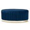 Baxton Studio Kirana Glam and Luxe Navy Blue Velvet Fabric and Gold PU Leather Ottoman 175-11241-Zoro - alternate 2